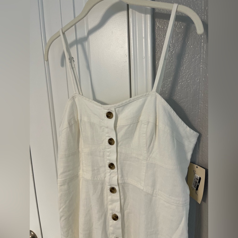 Universal Thread White Linen Button-Front Corset … - image 4